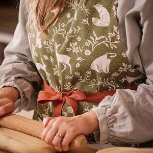Forest Wildlife Sage Cotton Apron
