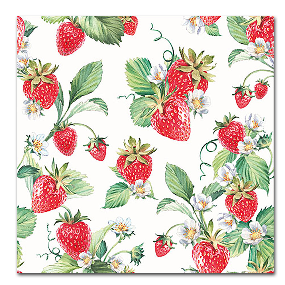 Summer Strawberries Paper Luncheon Napkins