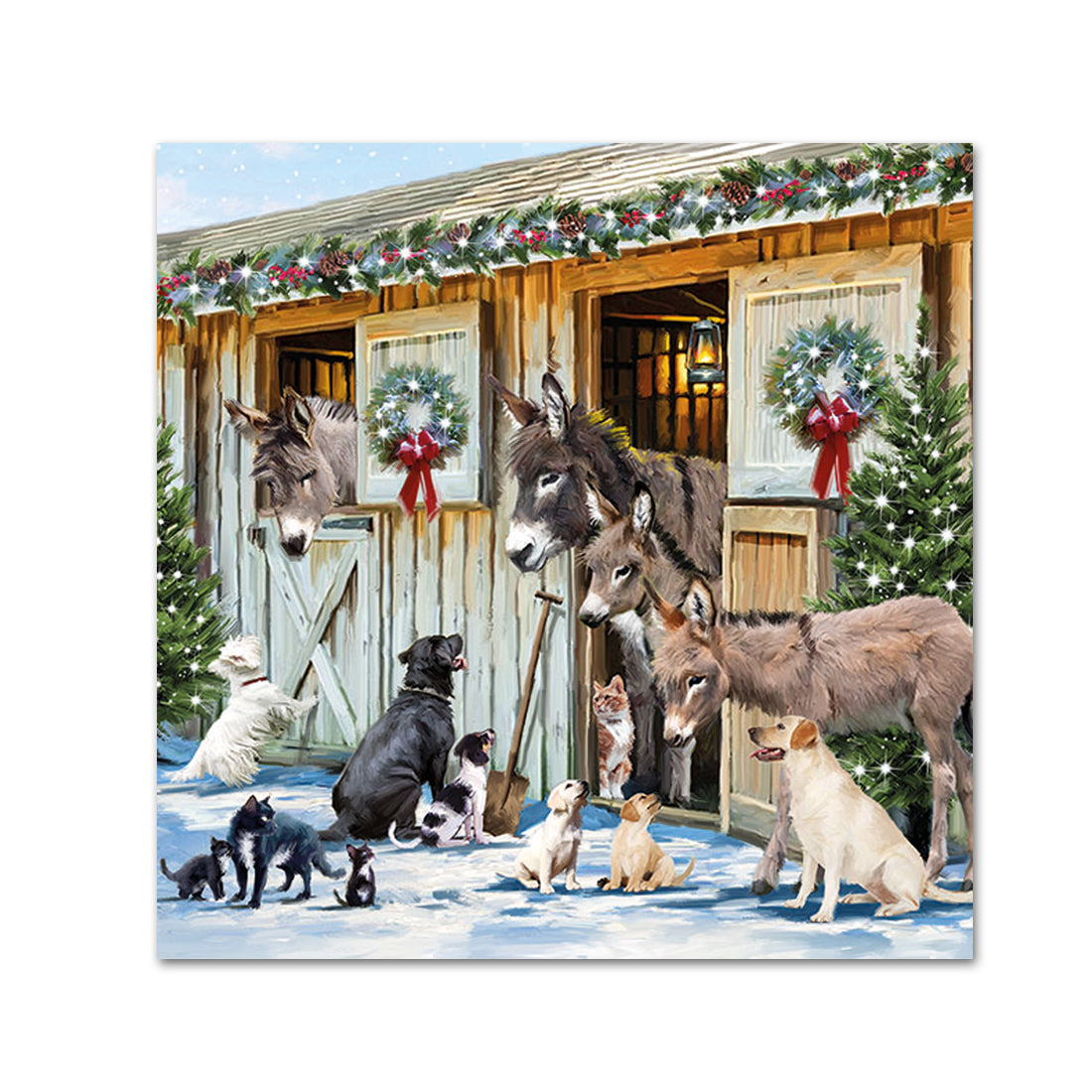 Donkeys & Friends Christmas Paper Beverage Napkins