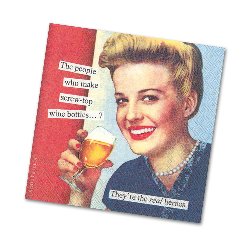 Screw Top Funny Cocktail Napkins from Anne Taintor