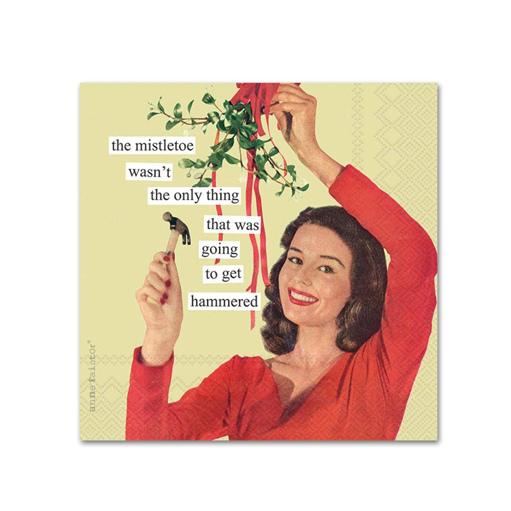 The Mistletoe Funny Cocktail Napkins by Anne Taintor