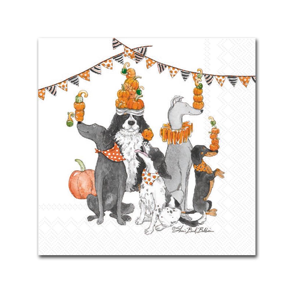 Juggling Dogs Halloween Party Beverage Napkins