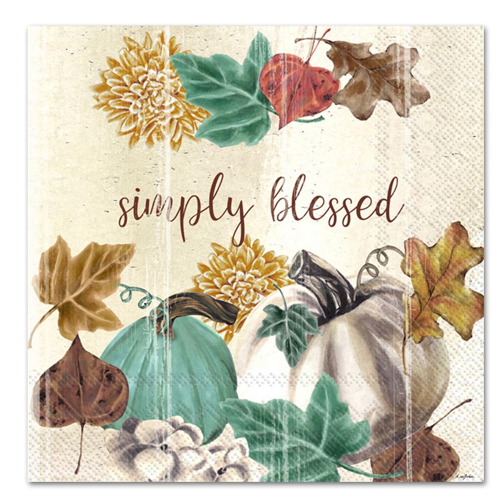 Simply Blessed Pumpkins Paper Luncheon Napkins