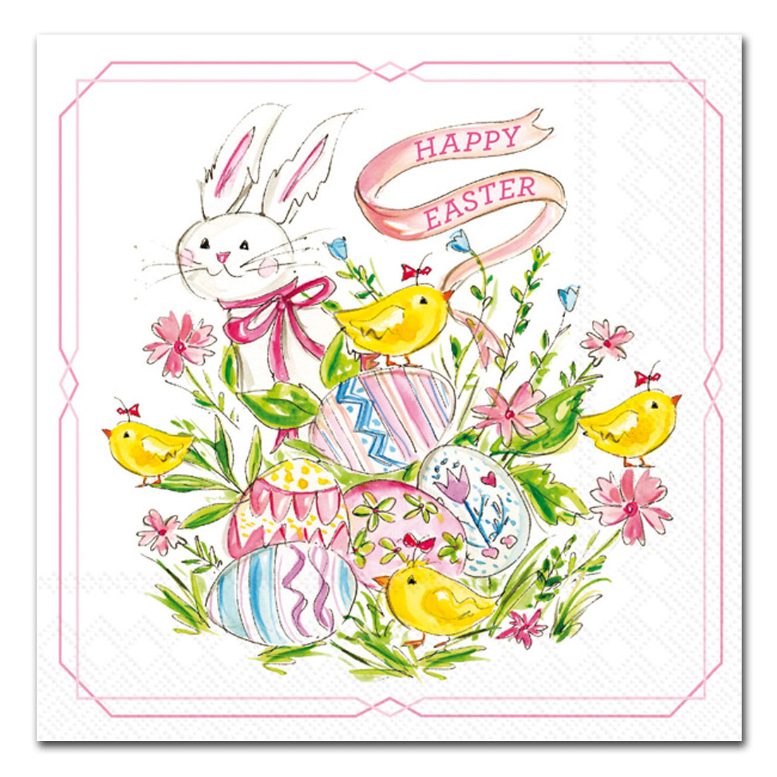 Easter Bunny and Chicks Paper Luncheon Napkins