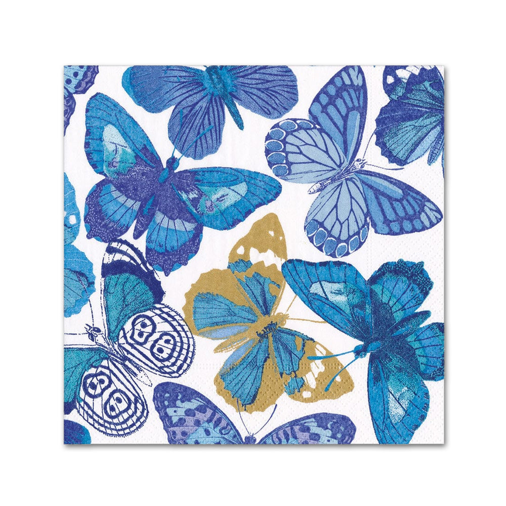 Blue Butterflies Paper Beverage Napkins