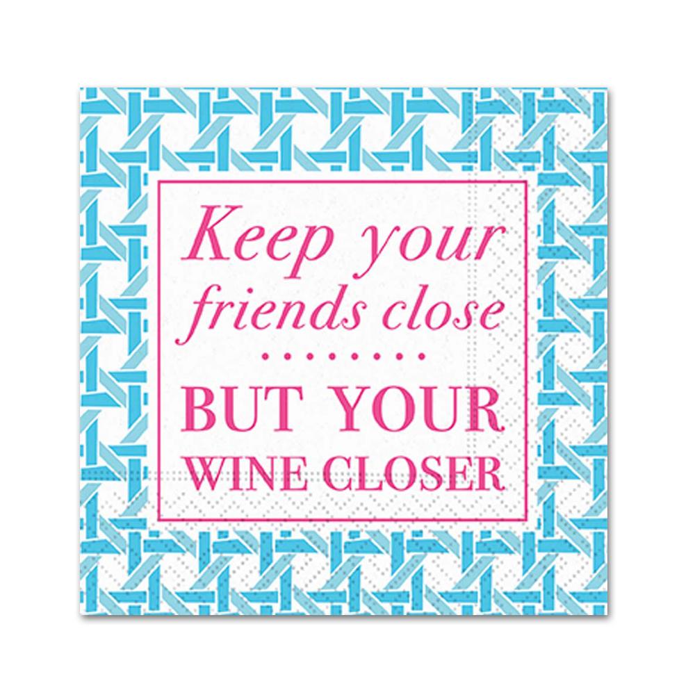 Keep Your Friends Close Funny Cocktail Napkins