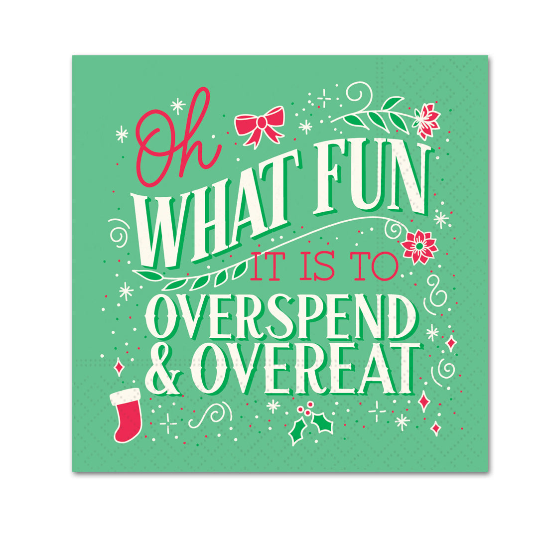 Oh What Fun Funny Christmas Cocktail Napkins