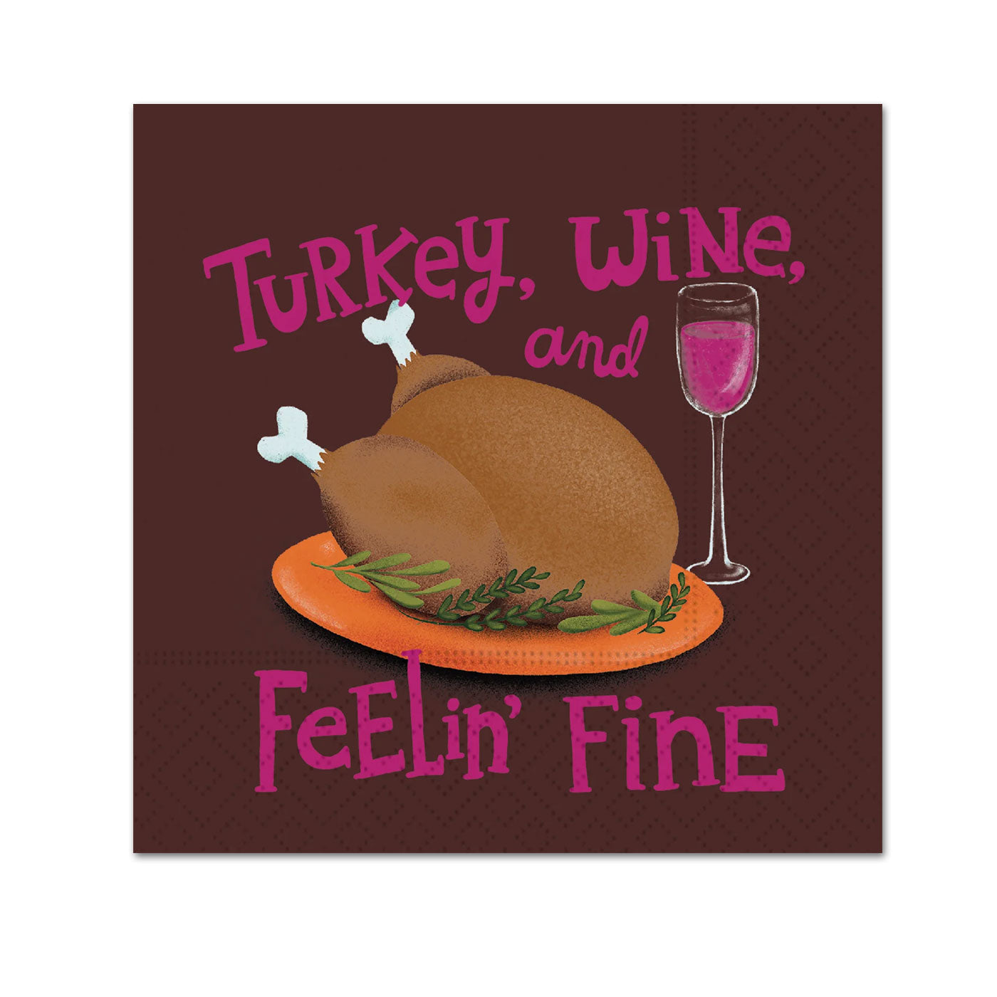 Turkey and Wine Paper Beverage Napkins