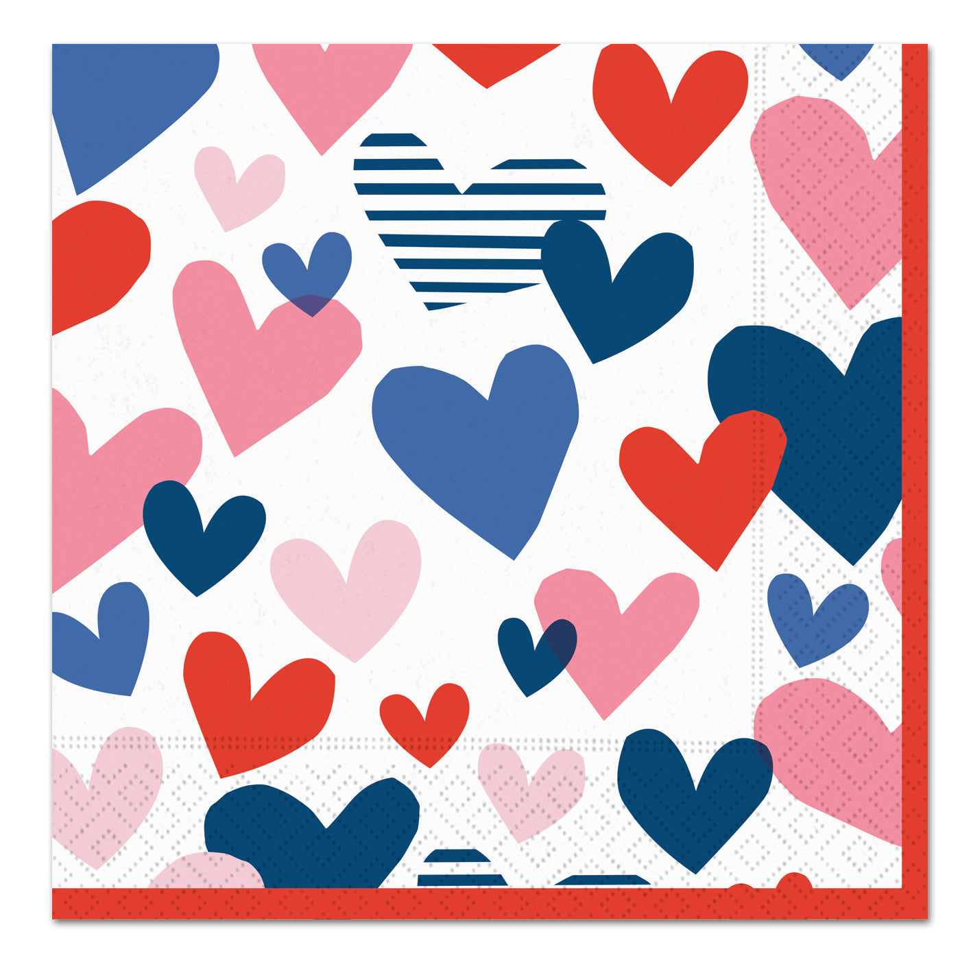 Graphic Hearts Paper Luncheon Napkins