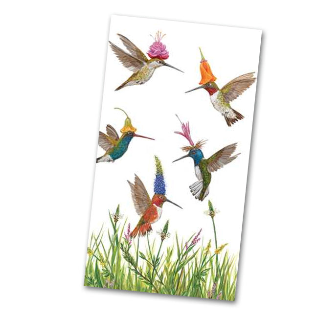 Meadow Buzz Hummingbirds Paper Guest Towels - Buffet Napkins