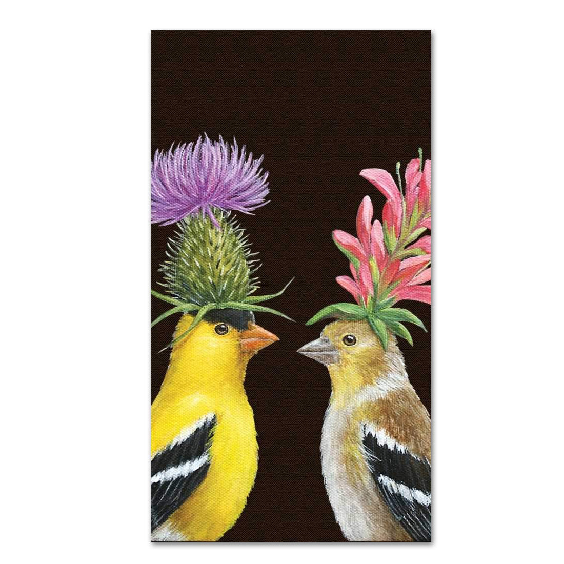Goldfinch Couple Paper Guest Towels by Vicki Sawyer
