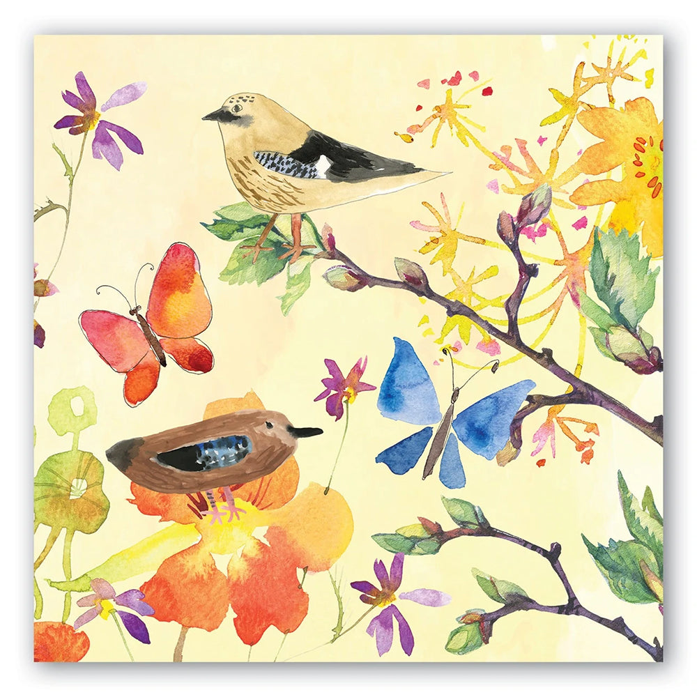 Birds & Butterflies Paper Luncheon Napkins