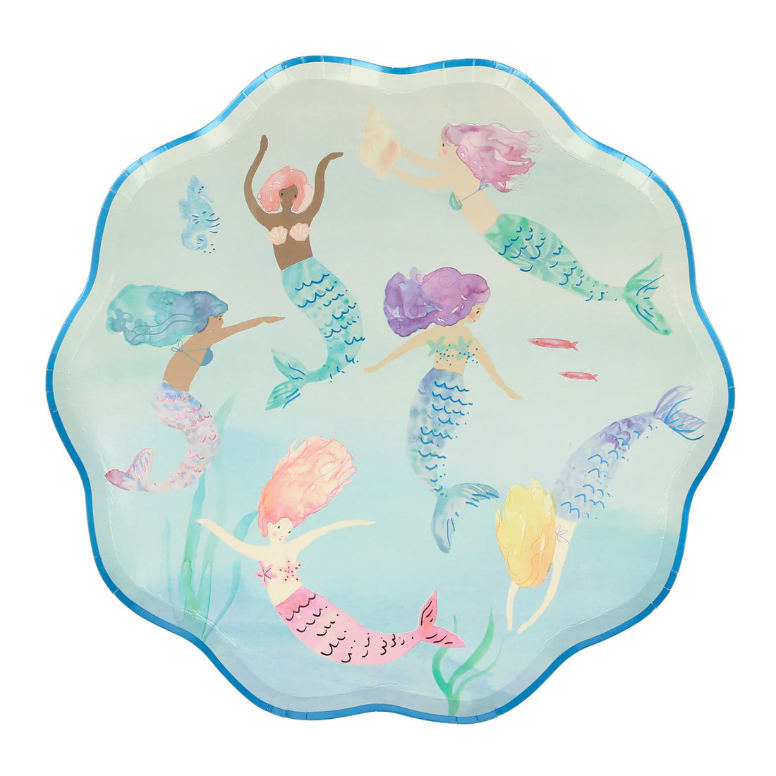 Mermaids Shell Shaped Paper Plates