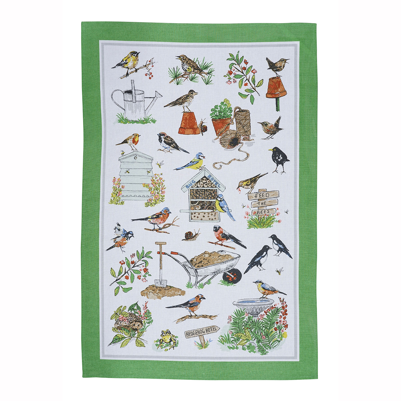 Garden Birds Cotton Tea Towel