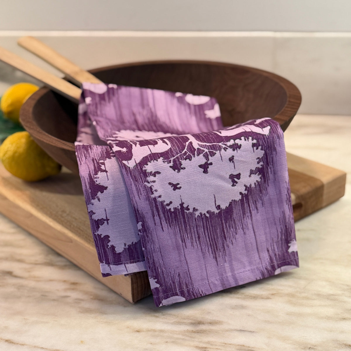 Farmyard Cotton Kitchen Towel - Plum