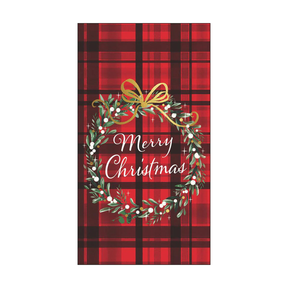 Merry Christmas Plaid Paper Guest Towels
