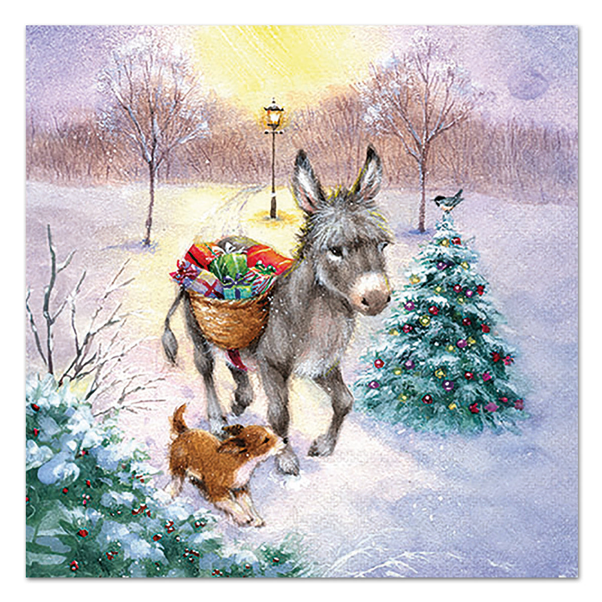 Donkey Christmas Delivery Paper Luncheon Napkins