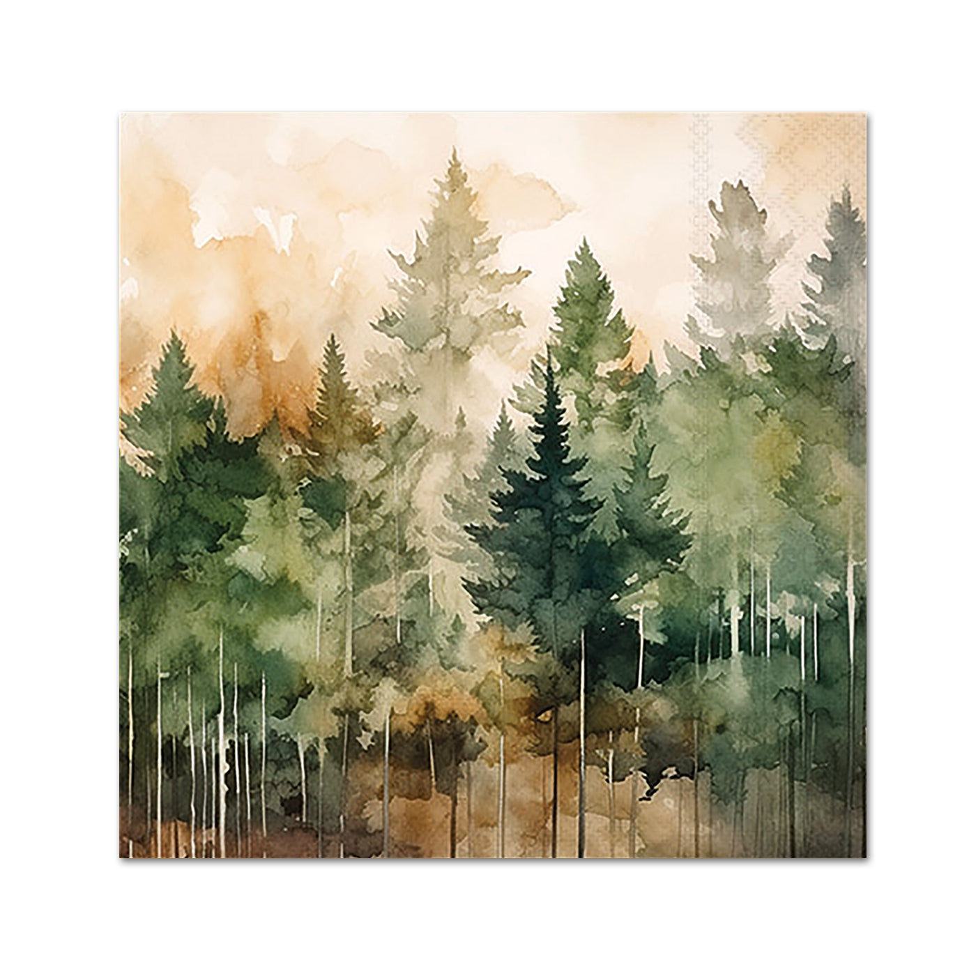 Evergreen Forest Paper Beverage Napkins
