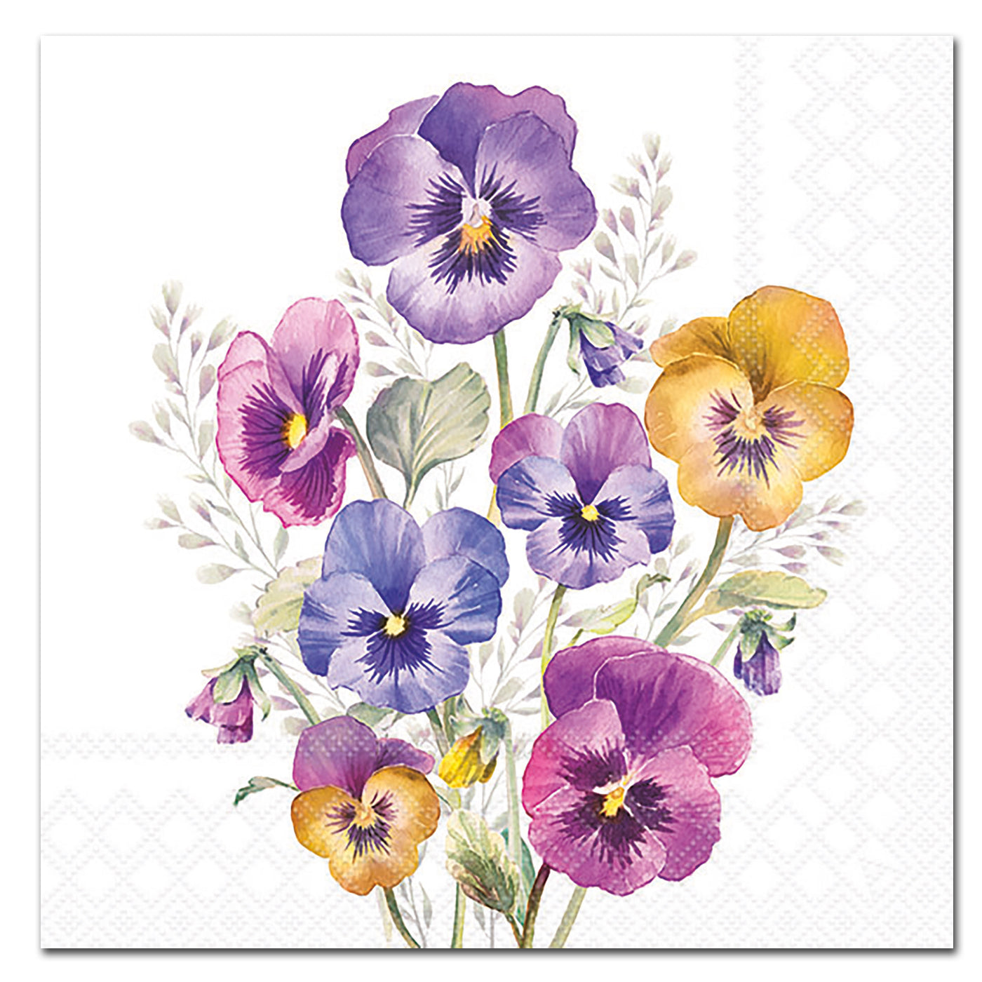Pansies Bouquet Paper Luncheon Napkins