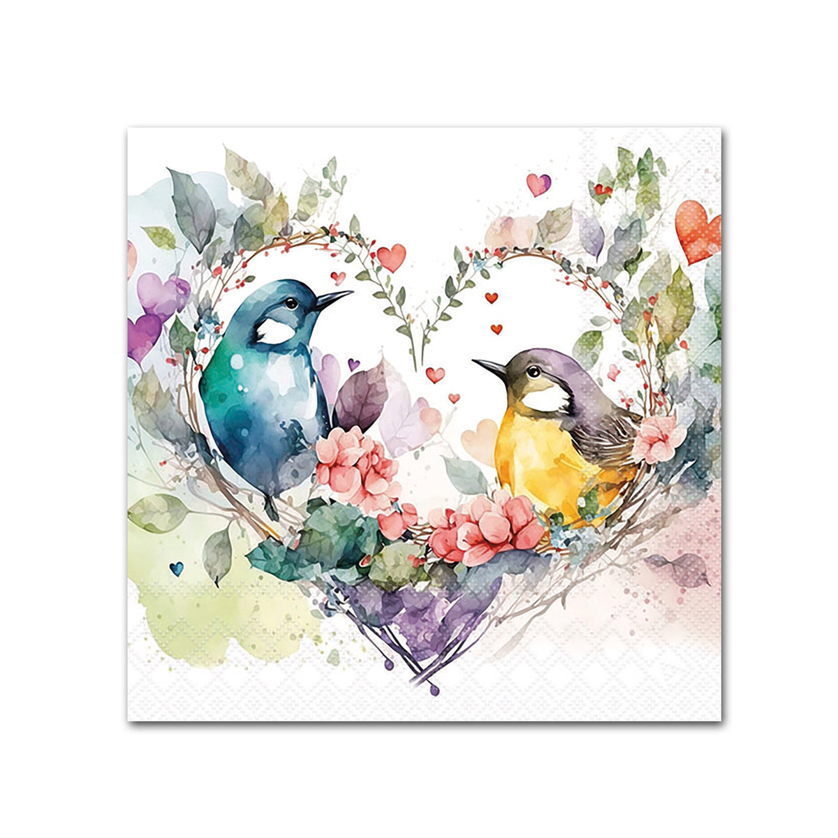 Loving Birds Paper Beverage Napkins