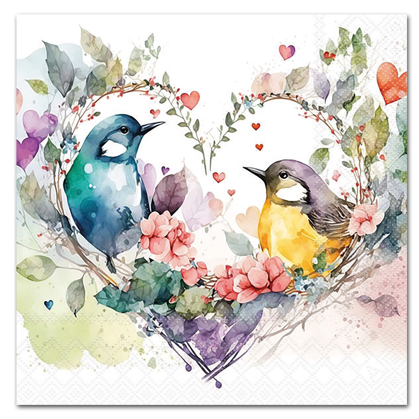 Loving Birds Paper Luncheon Napkins