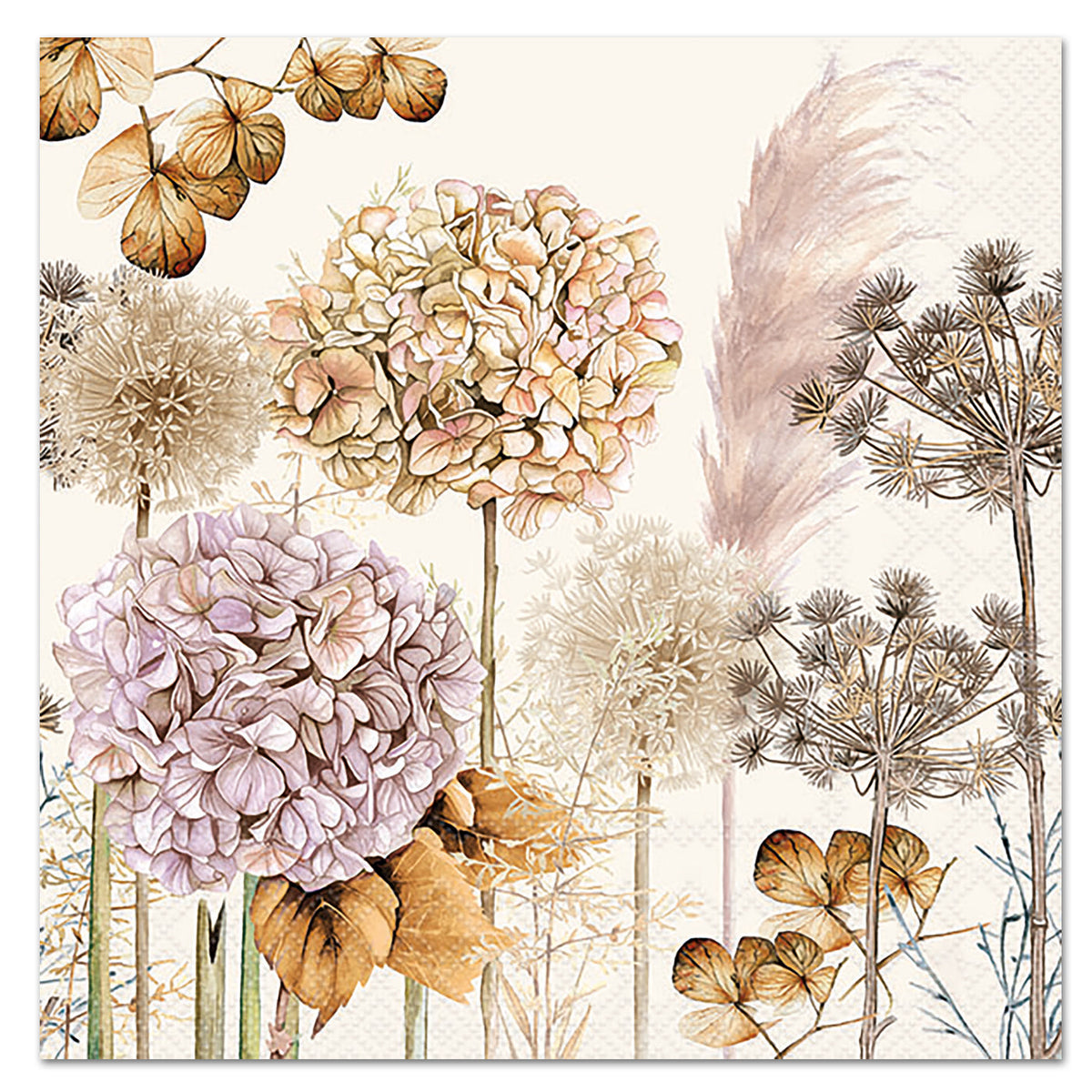 Dried Flowers Paper Luncheon Napkins