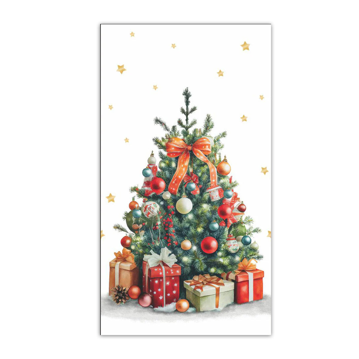Decorated Christmas Tree Paper Guest Napkins