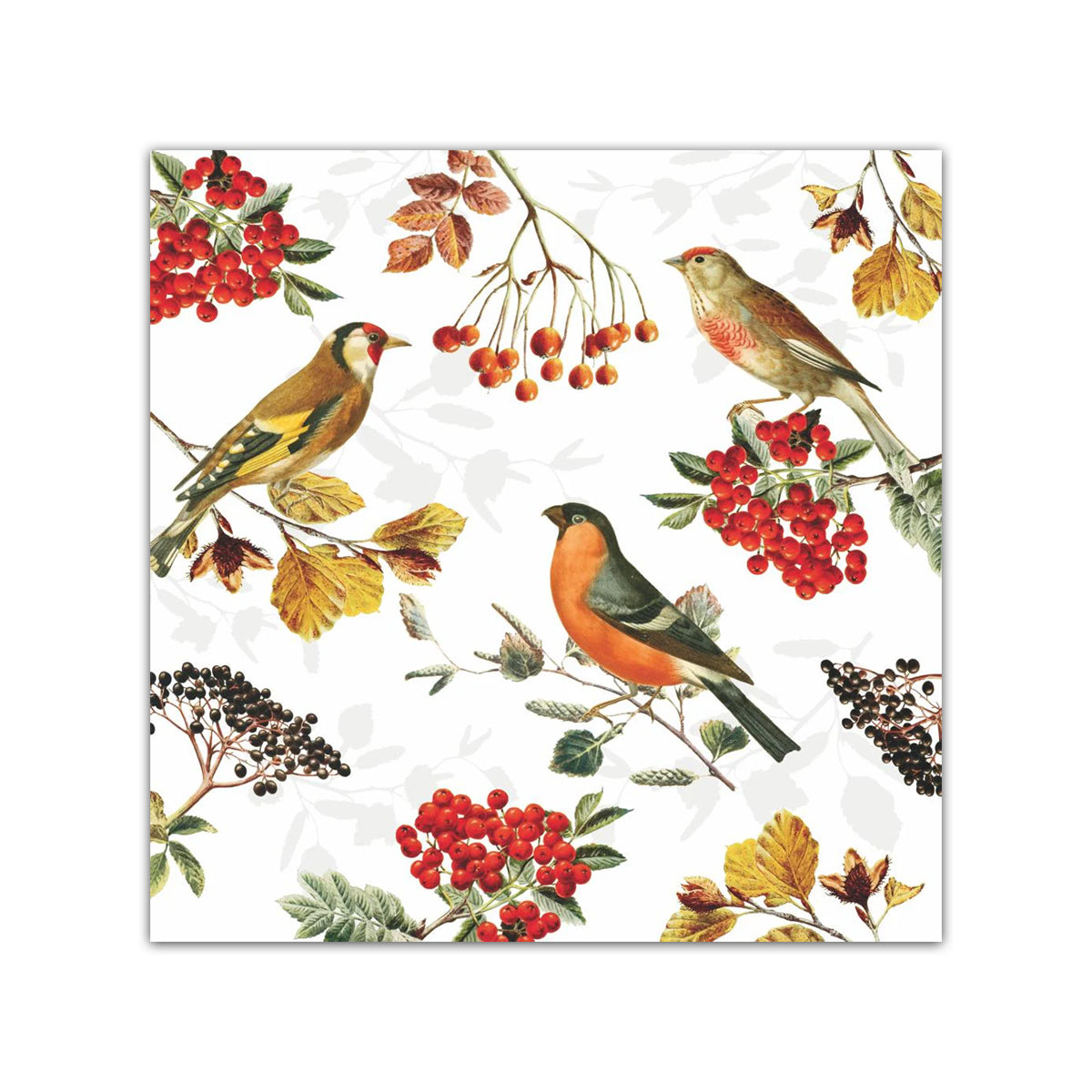 Autumn Birds Paper Beverage Napkins