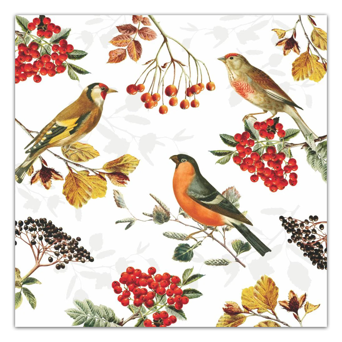 Autumn Birds Paper Luncheon Napkins