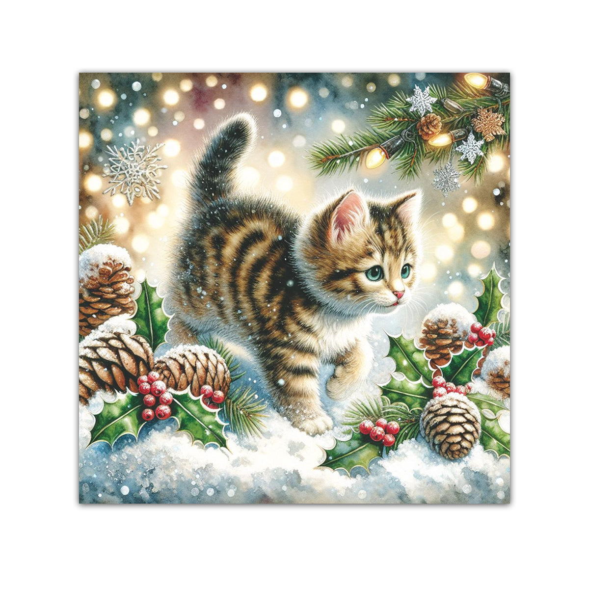 Magic of Christmas Kitten Paper Beverage Napkins