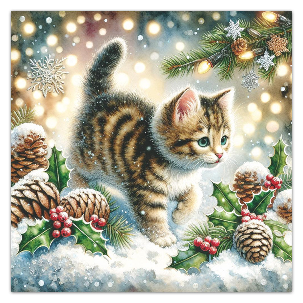 Magic of Christmas Kitten Paper Luncheon Napkins