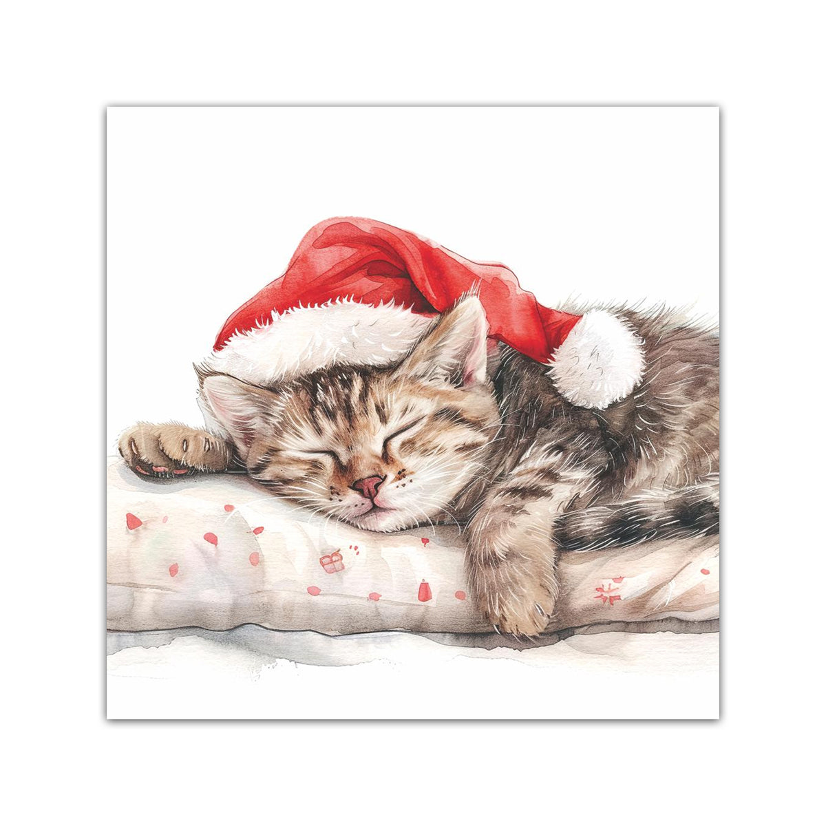 Dreaming of Christmas Kitten Paper Beverage Napkins