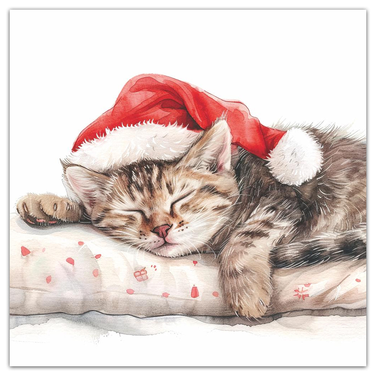 Dreaming of Christmas Kitten Paper Luncheon Napkins