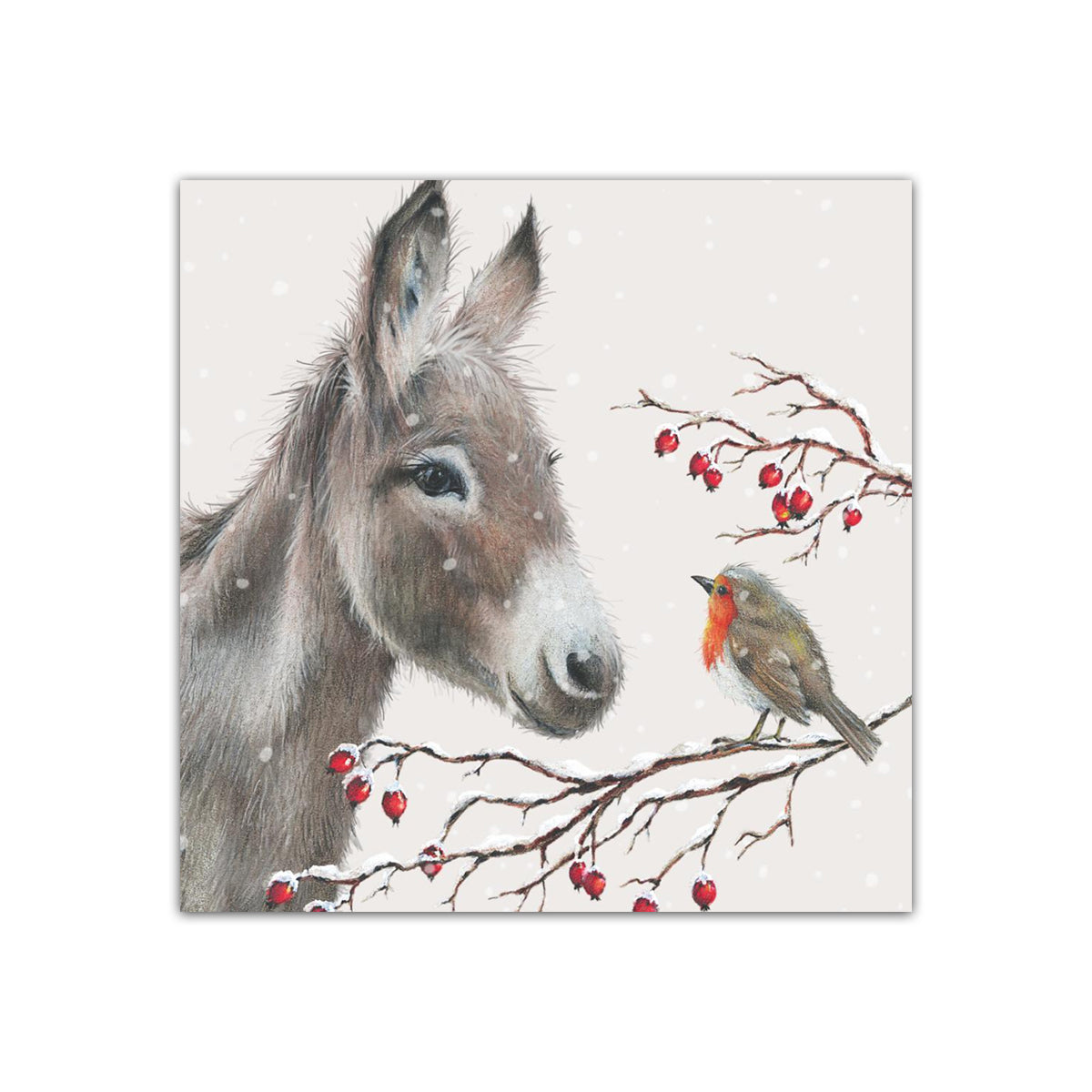 Winter Donkey Paper Beverage Napkins