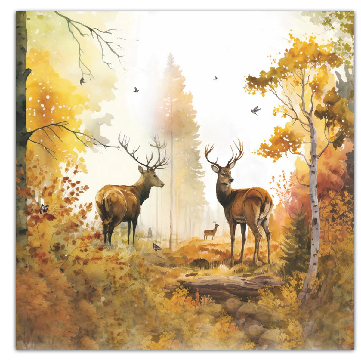 Autumn Deer Paper Luncheon Napkins