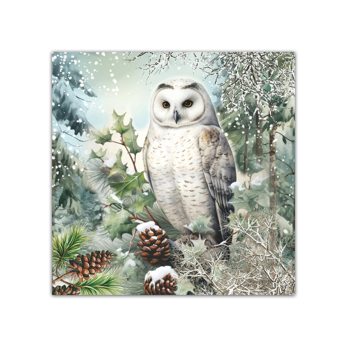 Snowy Owl Paper Beverage Napkins