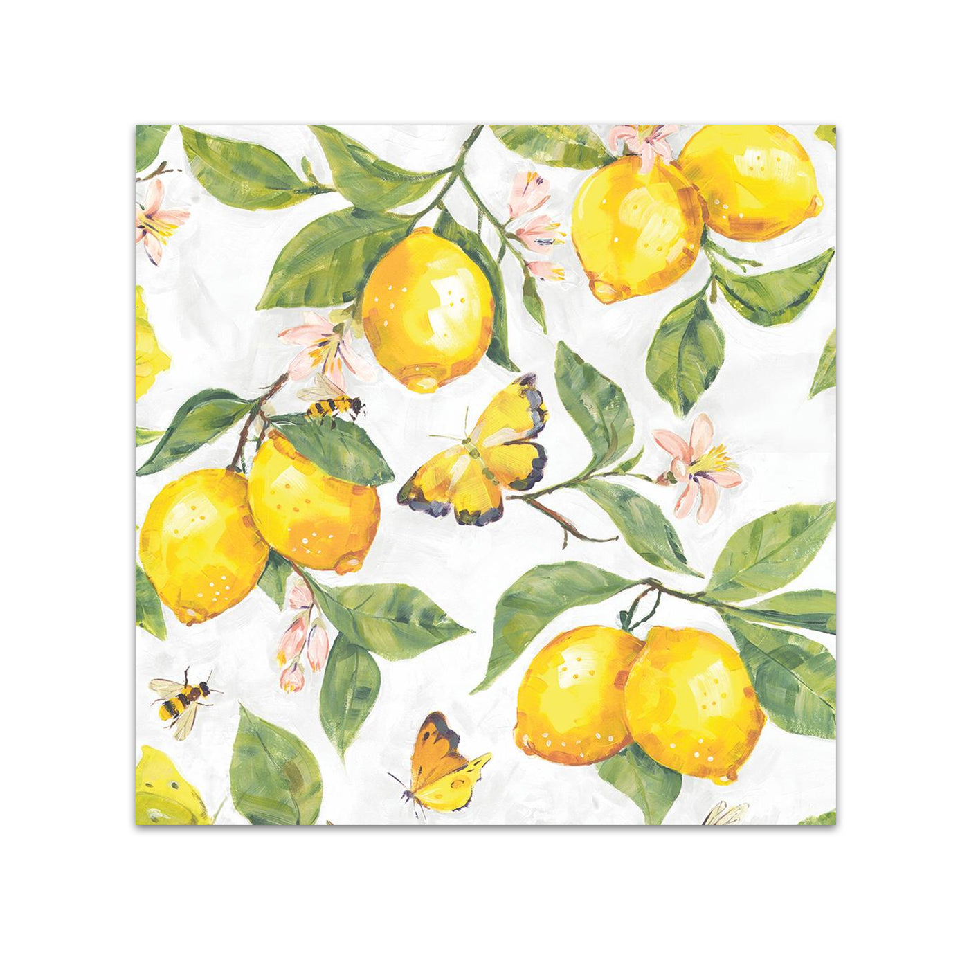 Fresh Lemons Paper Beverage Napkins