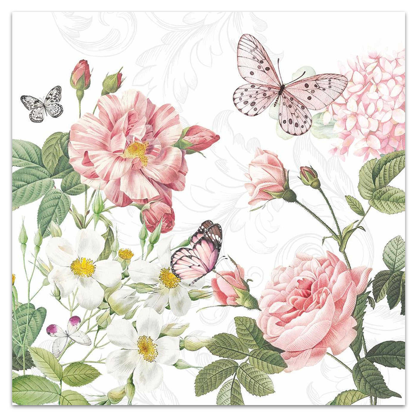 Amelia Garden Blooms Paper Luncheon Napkins