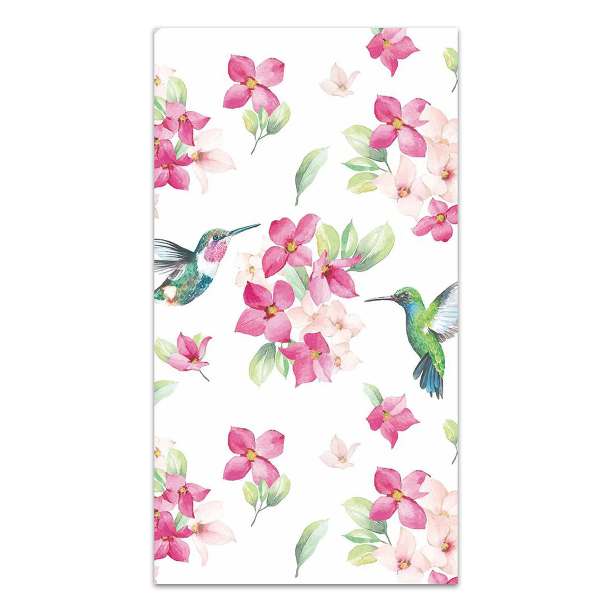 Hummingbirds & Pink Flowers Paper Guest Towels - Buffet Napkins