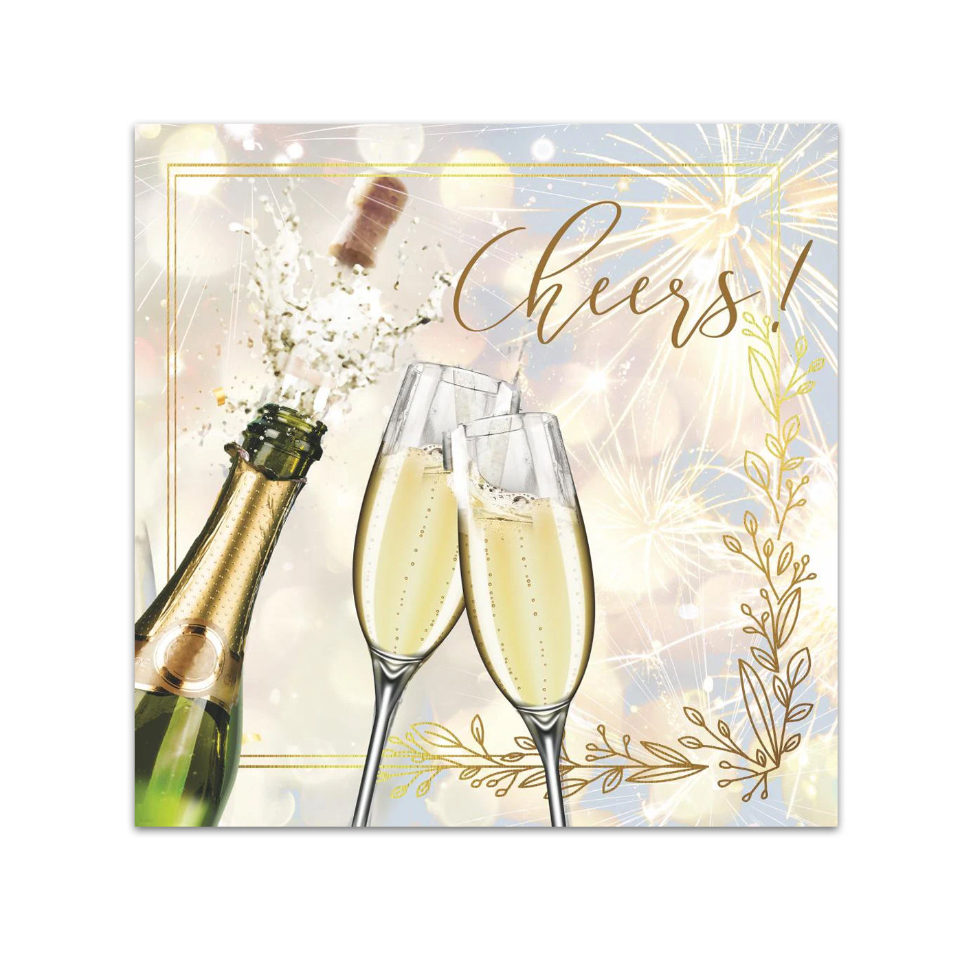 Popping Champagne Paper Beverage Napkins