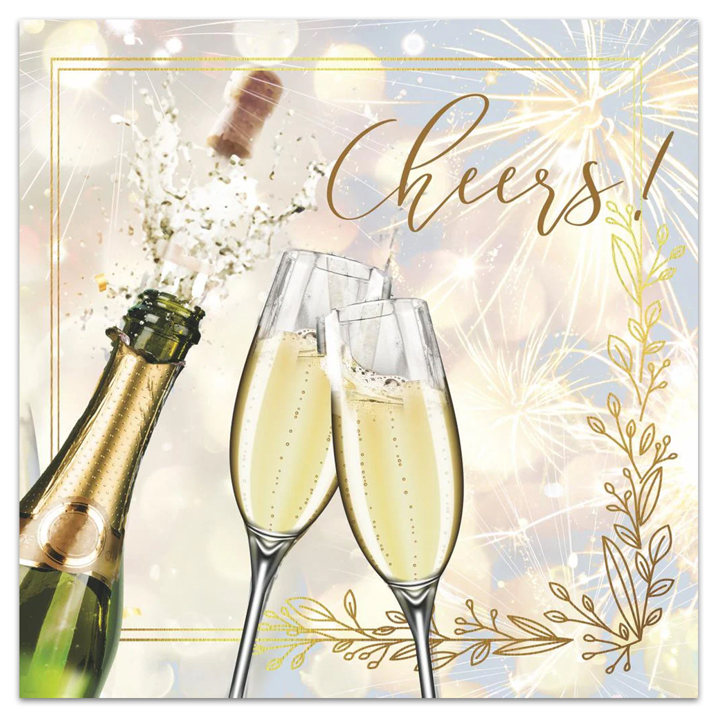 Popping Champagne Paper Luncheon Napkins