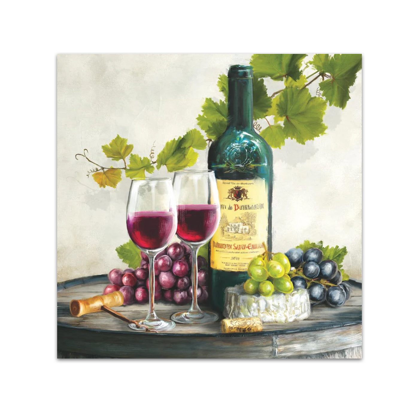 Red Wine & Cheese Paper Beverage Napkins