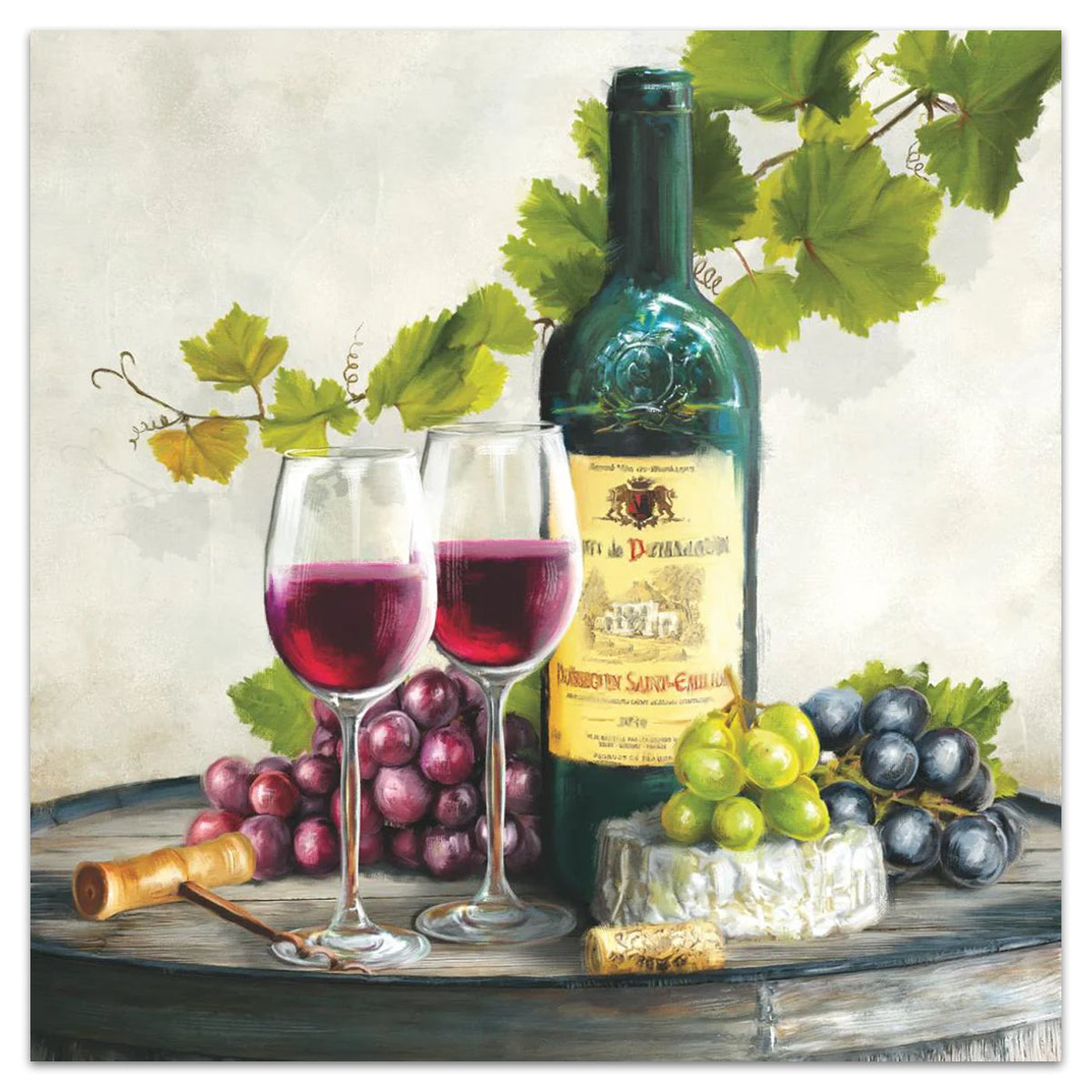 Red Wine & Cheese Paper Luncheon Napkins