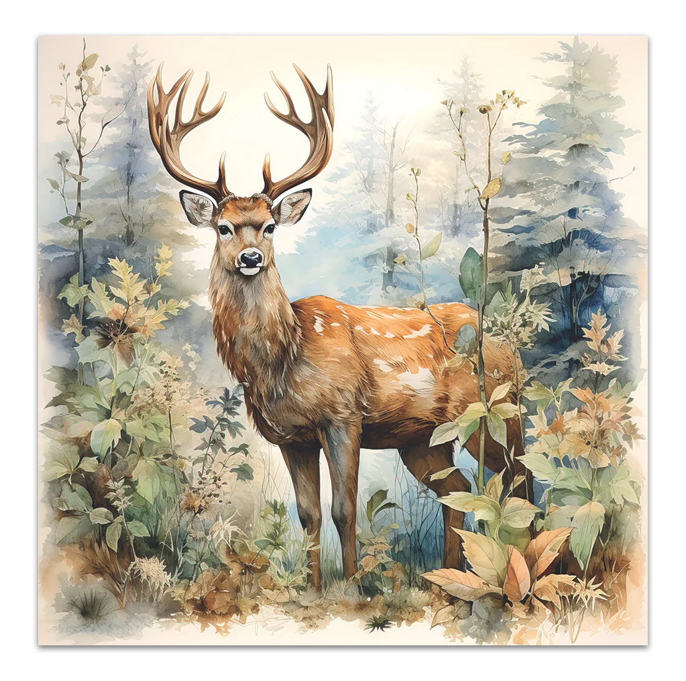 Autumn Stag Paper Luncheon Napkins