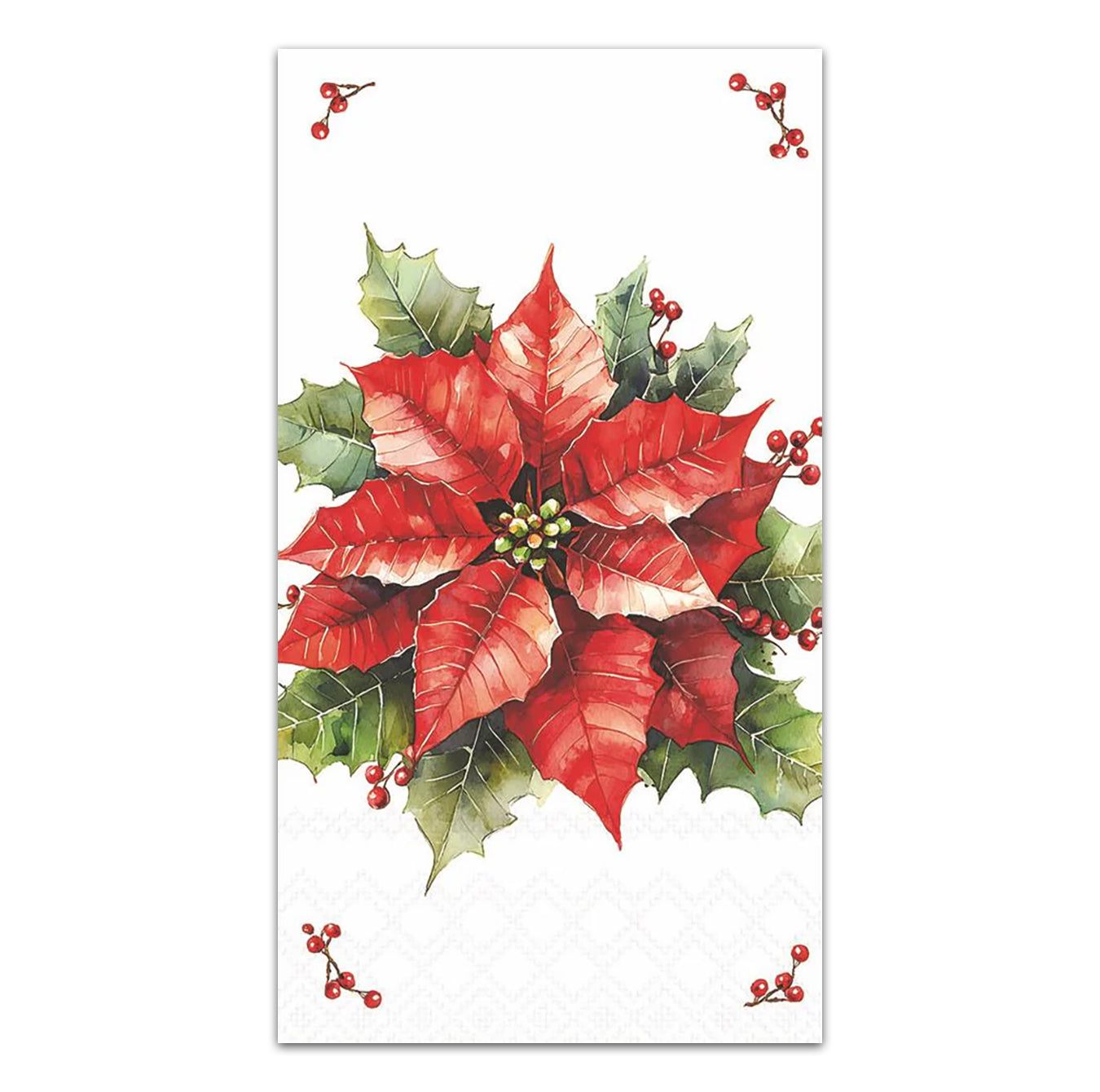 Christmas Poinsettia Paper Guest Towels - Buffet Napkins