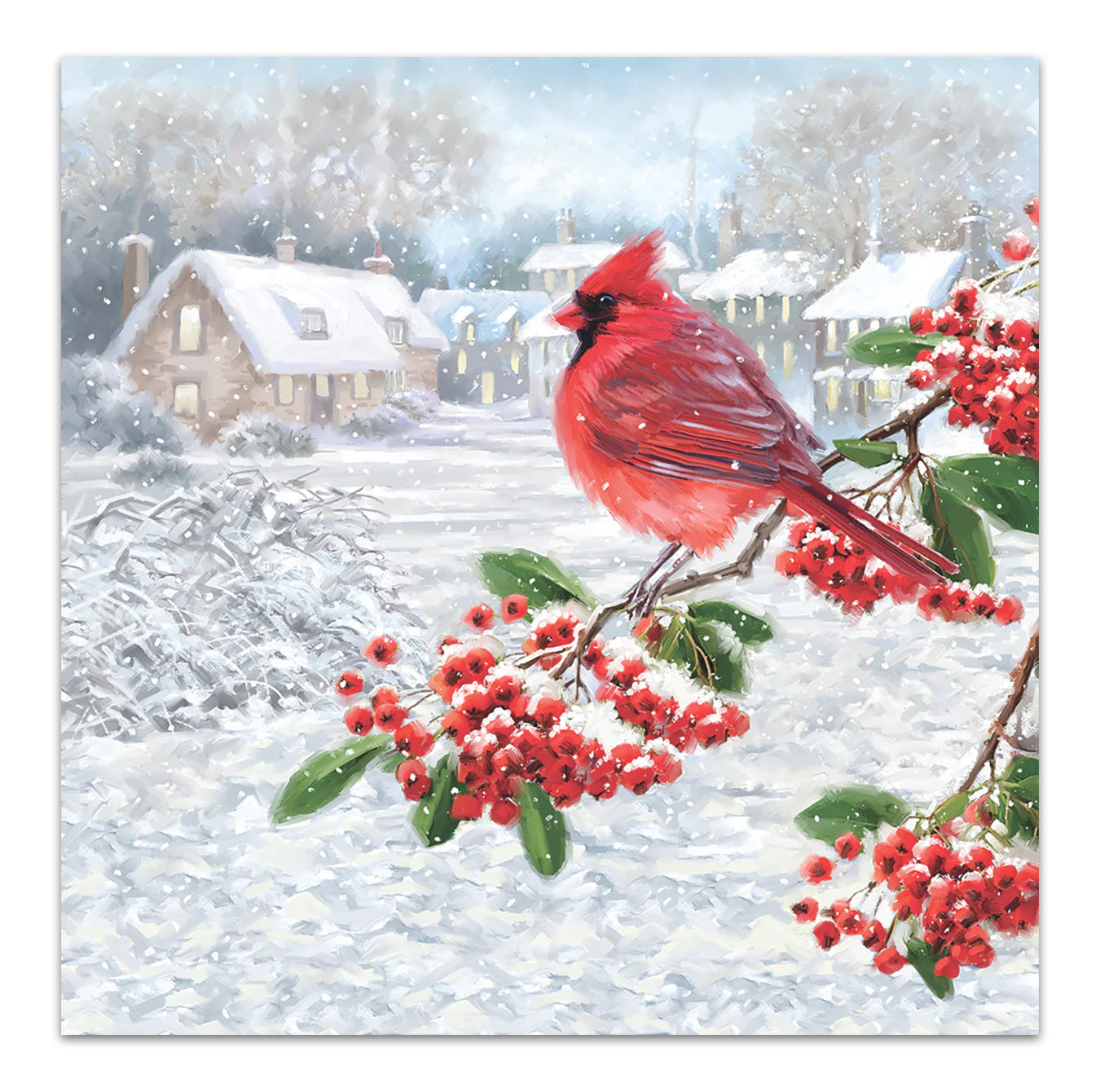 Winter Cardinal Paper Luncheon Napkins