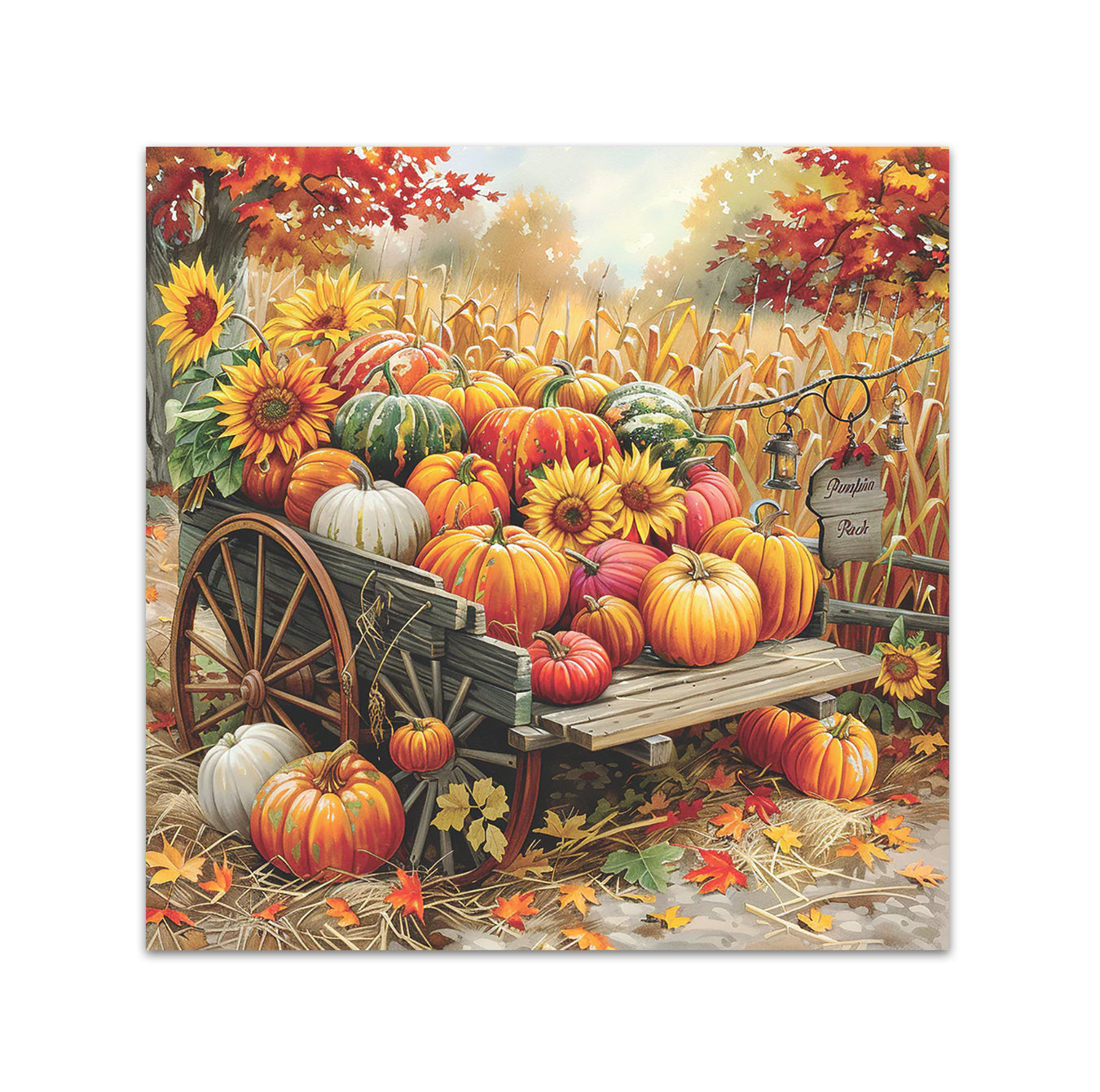 Bountiful Pumpkin Harvest Paper Beverage Napkins