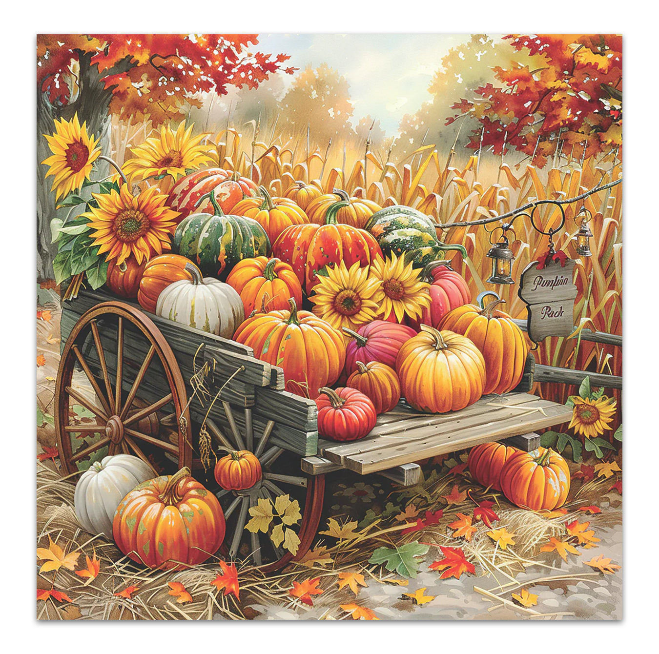 Bountiful Pumpkin Harvest Paper Luncheon Napkins
