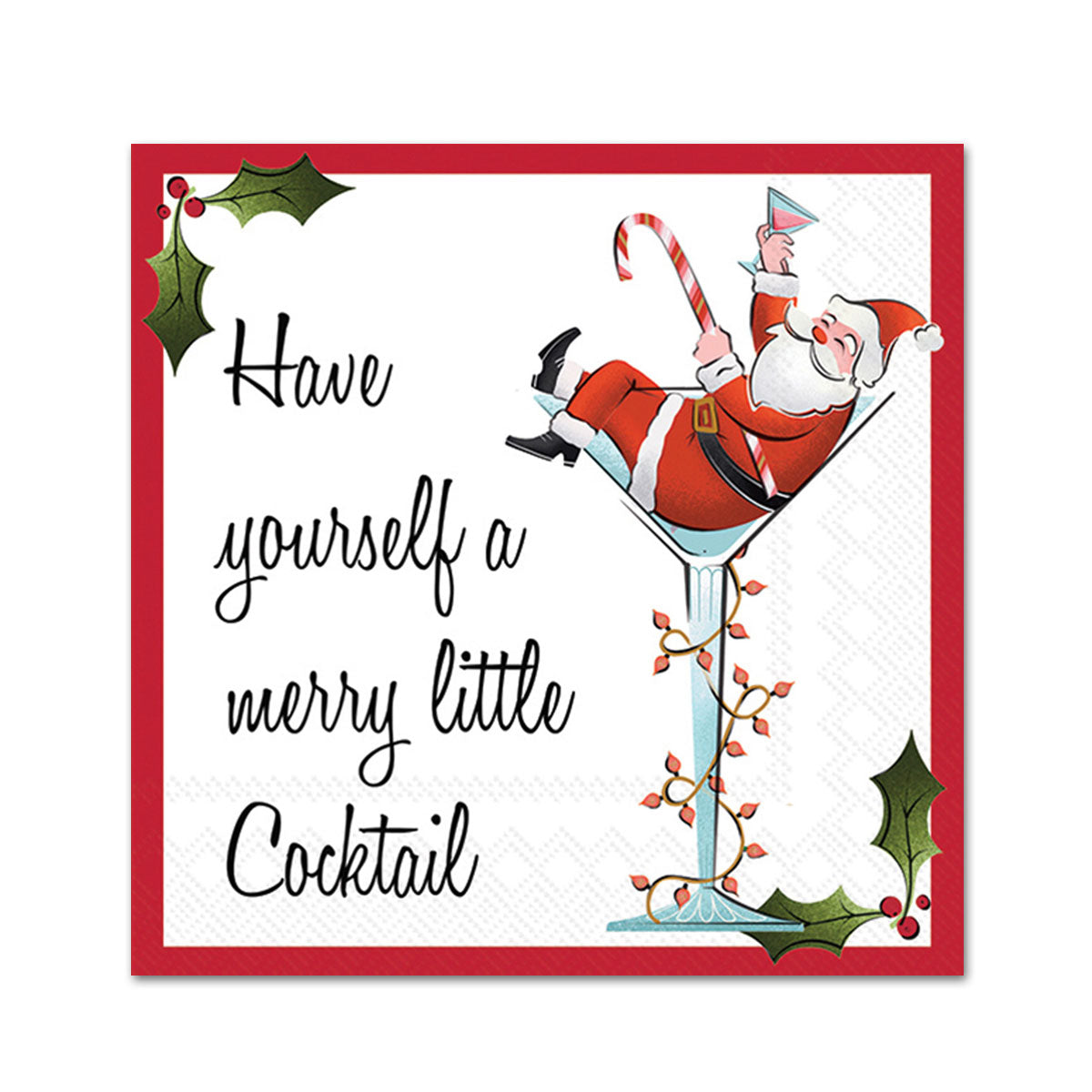 Merry Santa Cocktail Paper Napkins
