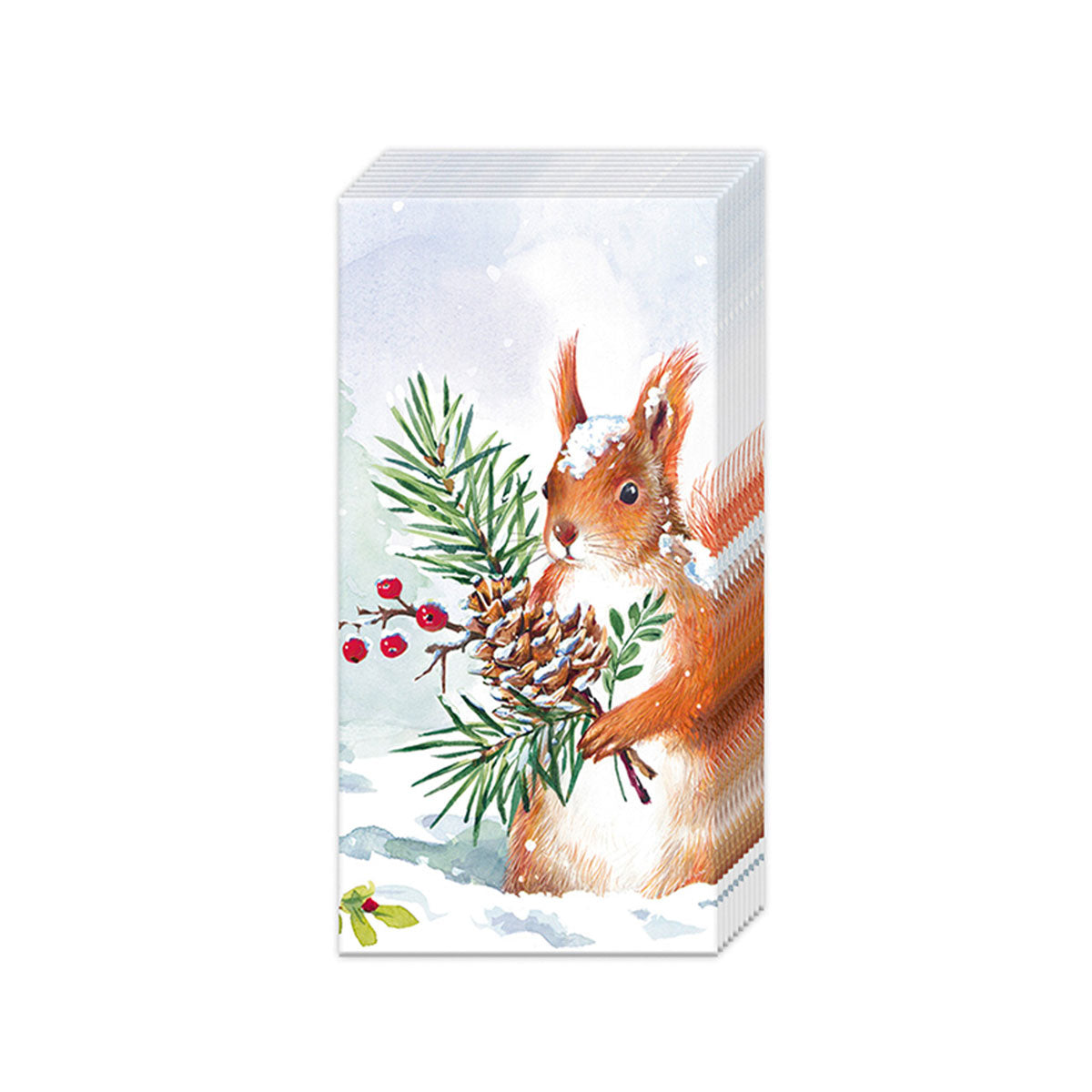 Roger the Holiday Squirrel Paper Pocket Tissues